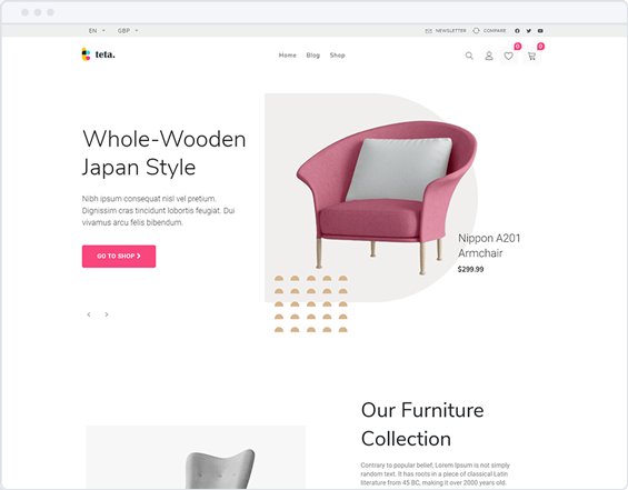 Furniture demo storefront