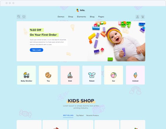 Kids Shop demo storefront