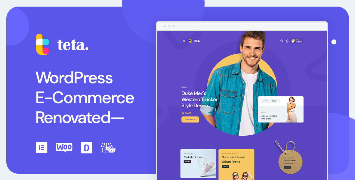 Teta WooCommerce theme cover showing a modern storefront layout